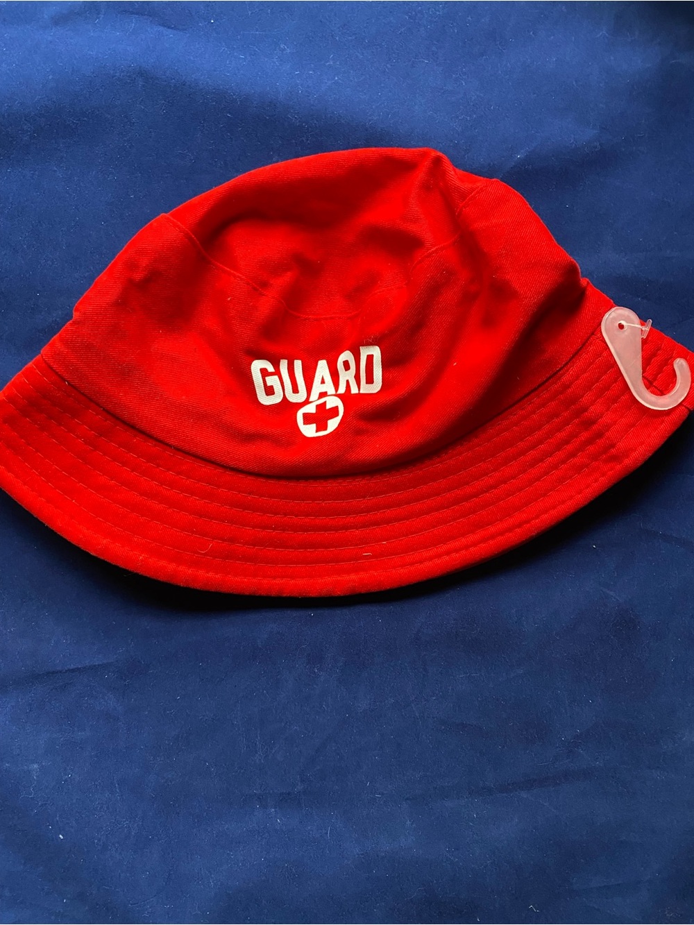 NWOT Halloween Modern Hero Life Guard Red Bucket Costume Cap Adult Size